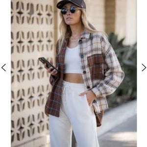 NWT AMARYLLIS | Plaid Contrast Shacket